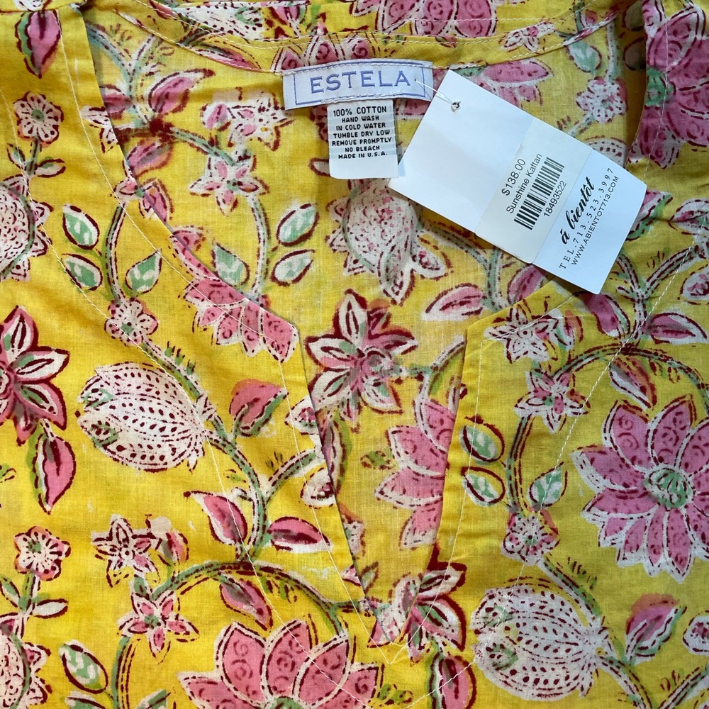 Estela Yellow Floral Cotton Top
